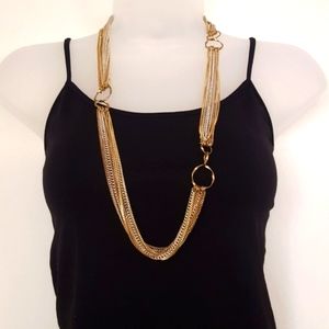Vintage Gold and Silver Multi Chain Necklace